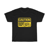 Caution: Bearded Dad on a Bike T-Shirt [THE BEARD ADD EXTRA PROTECTION!]